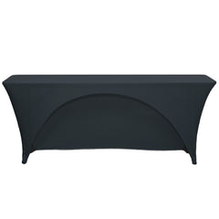 6 Ft  x 18 Inches Open Back Classroom Spandex Table Cover Black