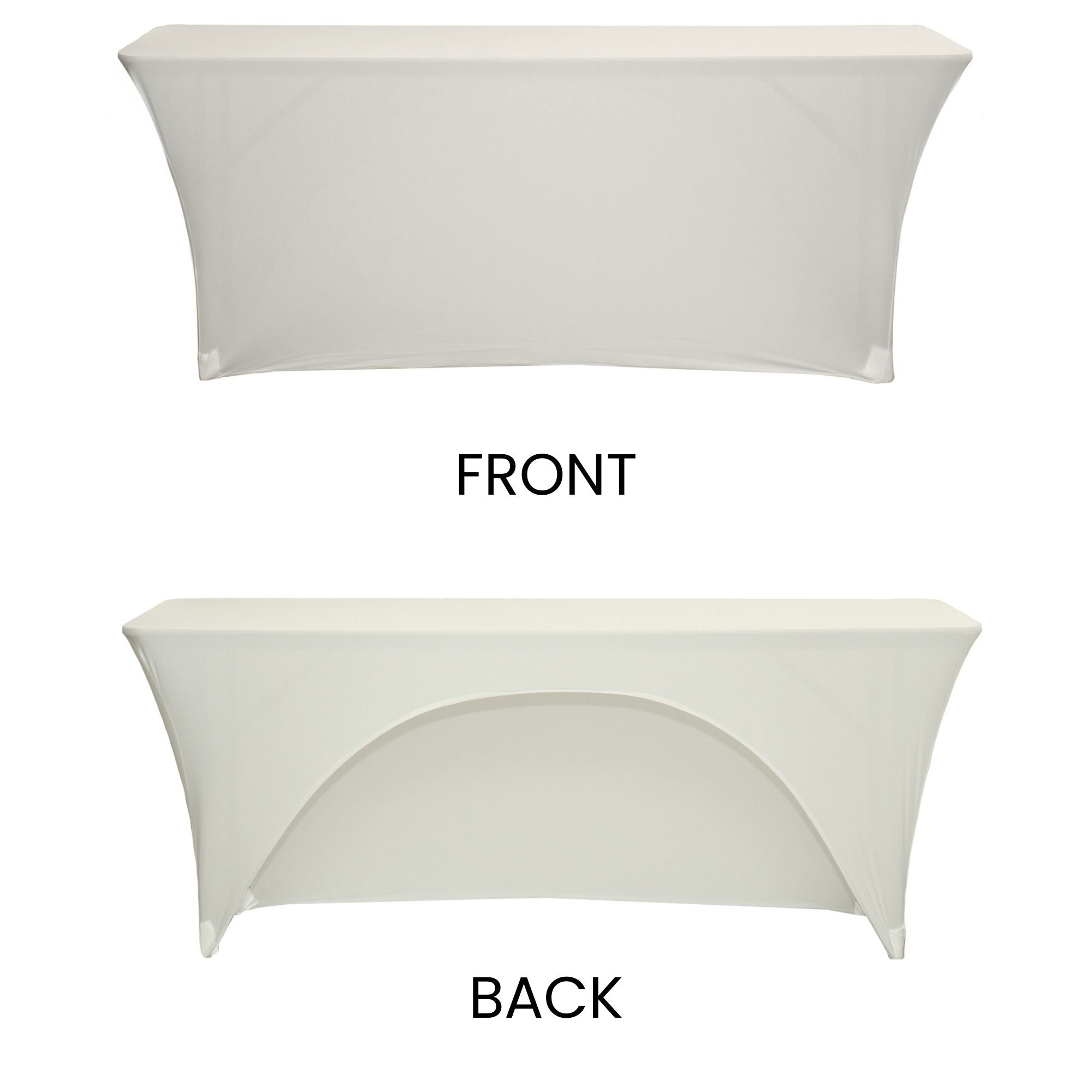 6 Ft  x 18 Inches Open Back Classroom Spandex Table Cover Ivory