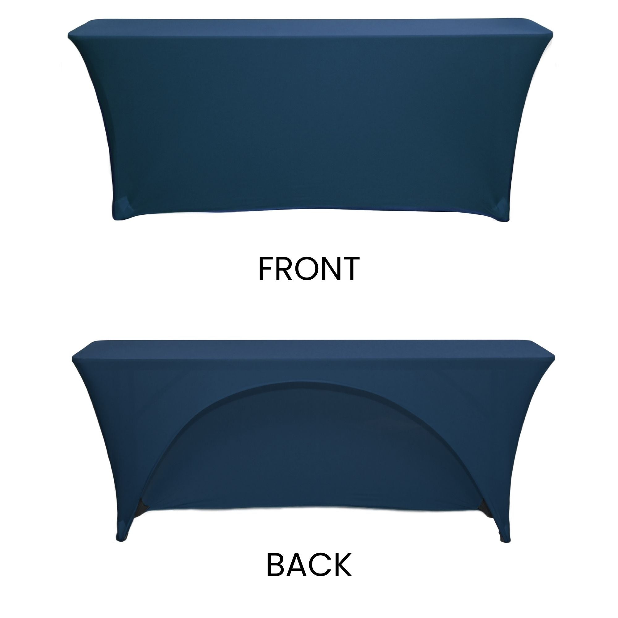 6 Ft x 18 Inches Open Back Rectangular Spandex Table Cover Navy Blue