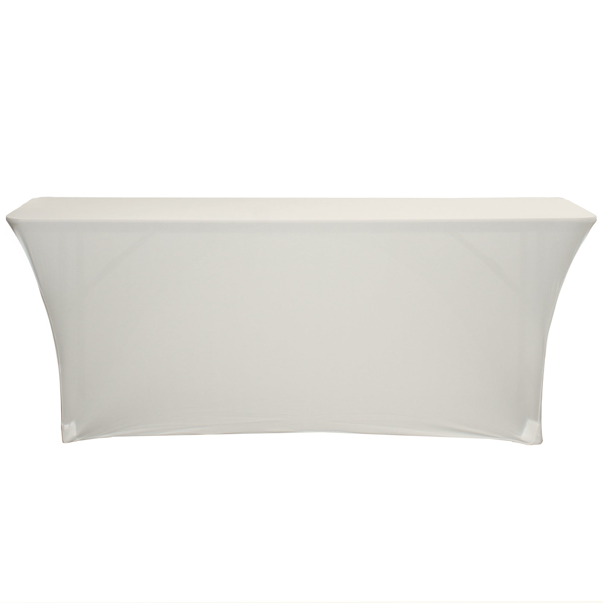 6 Ft  x 18 Inches Open Back Classroom Spandex Table Cover Ivory