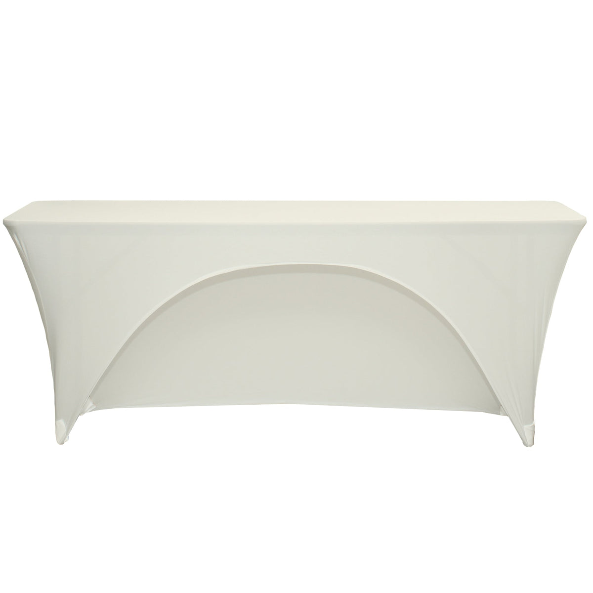 6 Ft  x 18 Inches Open Back Classroom Spandex Table Cover Ivory