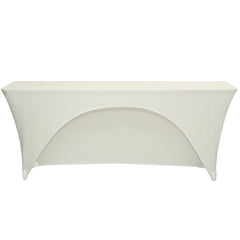 6 Ft  x 18 Inches Open Back Classroom Spandex Table Cover Ivory