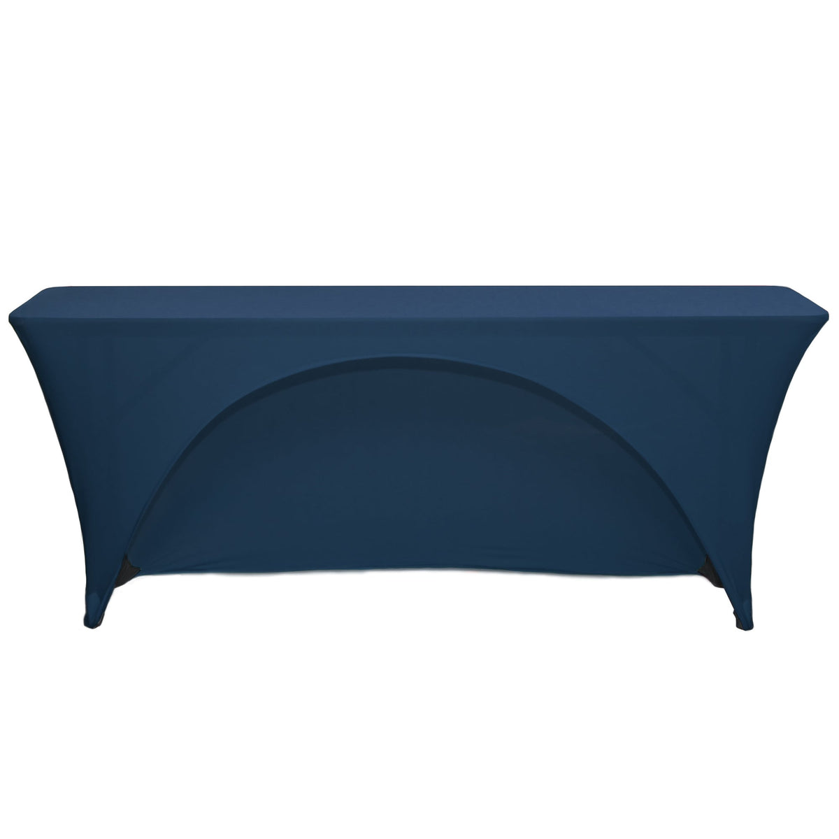 6 Ft x 18 Inches Open Back Rectangular Spandex Table Cover Navy Blue