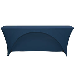 6 Ft x 18 Inches Open Back Rectangular Spandex Table Cover Navy Blue