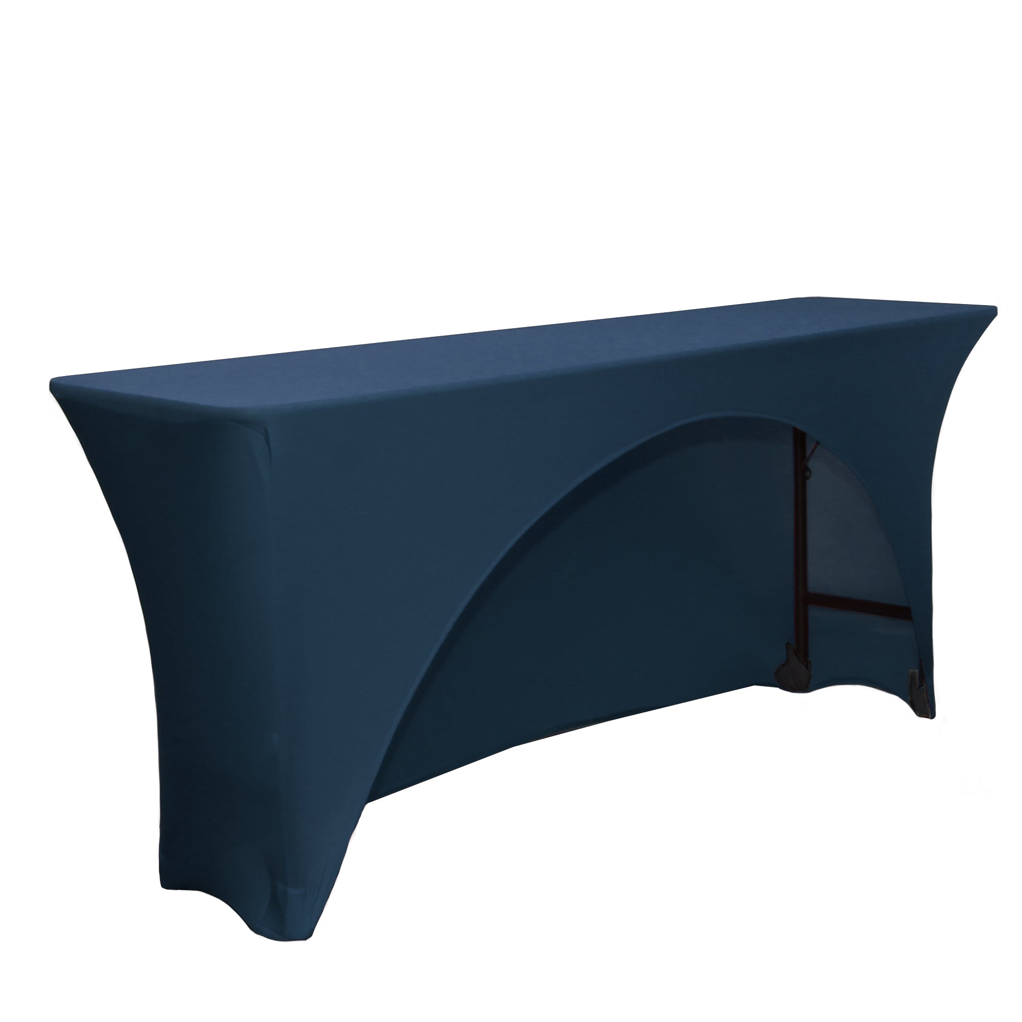 6 Ft x 18 Inches Open Back Rectangular Spandex Table Cover Navy Blue