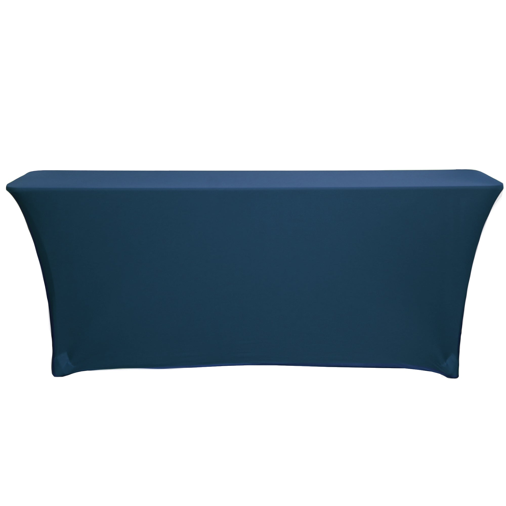 6 Ft x 18 Inches Open Back Rectangular Spandex Table Cover Navy Blue