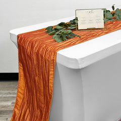 14 x 108 Inch Crinkle Taffeta Table Runner Terracotta