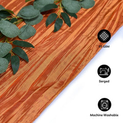 14 x 108 Inch Crinkle Taffeta Table Runner Terracotta
