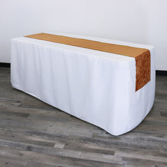 14 x 108 Inch Crushed Velvet Table Runner Terracotta