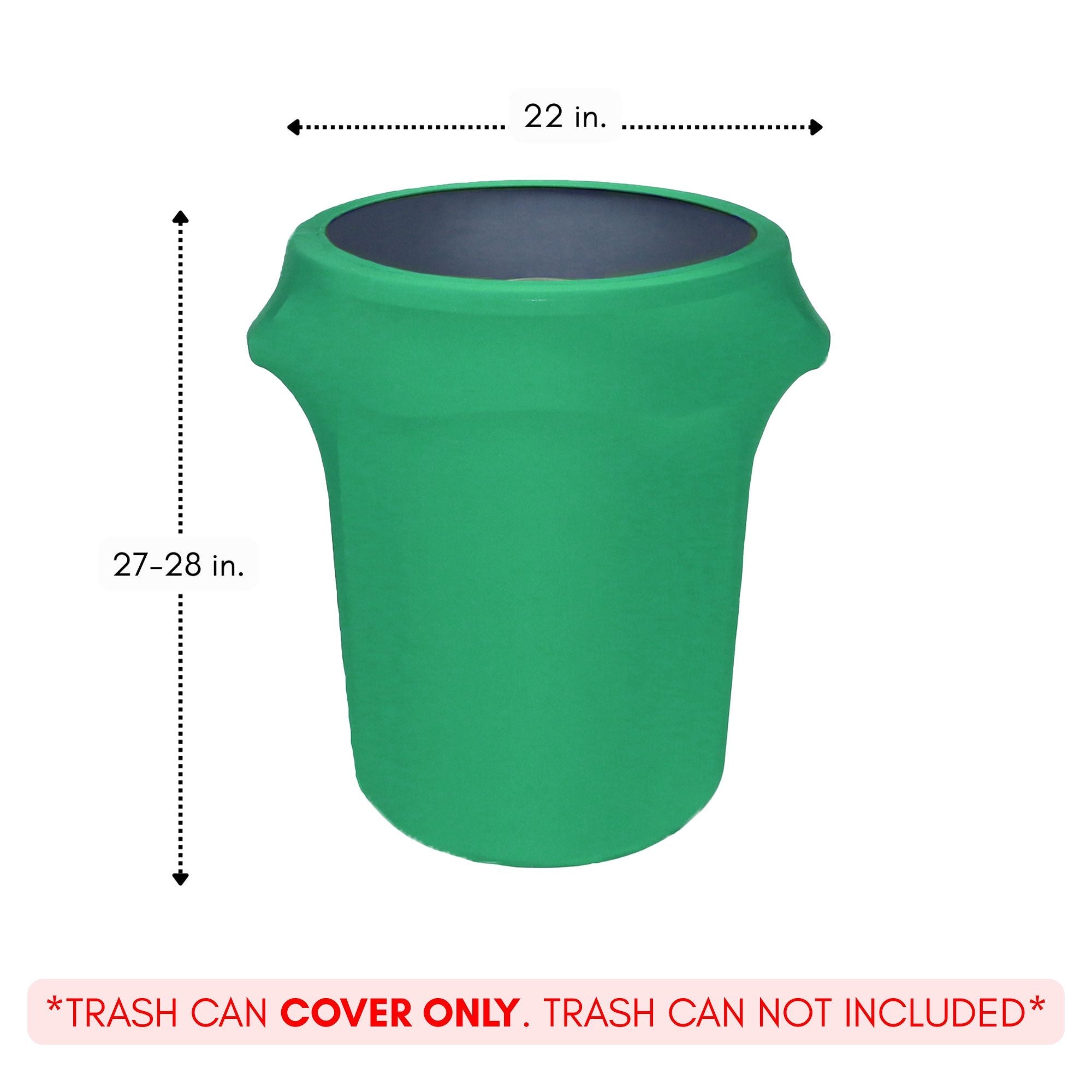 32 Gallon Spandex Trash Can/Waste Container Cover Emerald Green