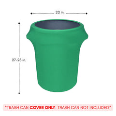 32 Gallon Spandex Trash Can/Waste Container Cover Emerald Green