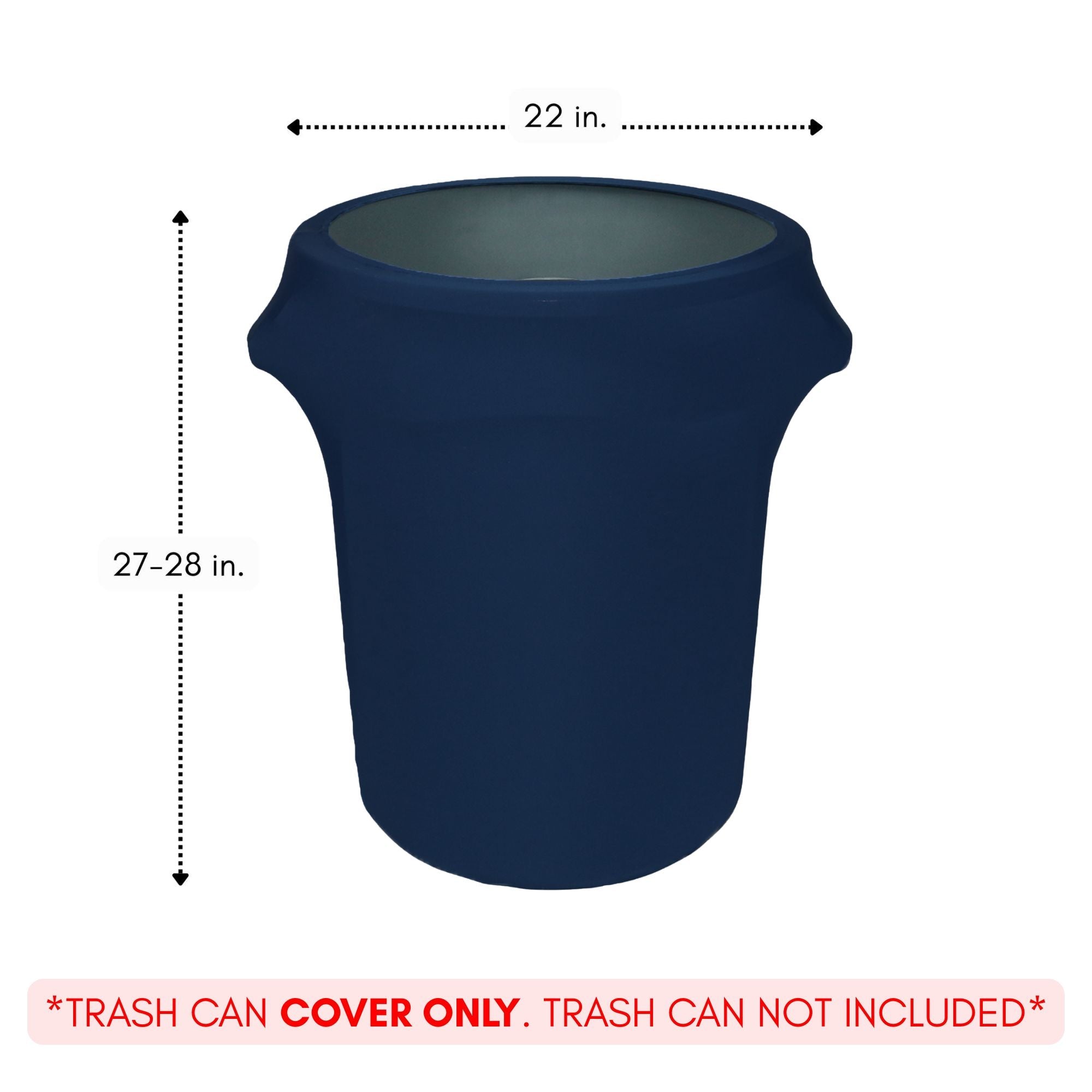 32 Gallon Spandex Trash Can/Waste Container Cover Navy Blue