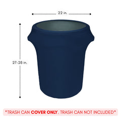 32 Gallon Spandex Trash Can/Waste Container Cover Navy Blue