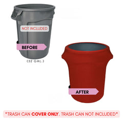 32 Gallon Spandex Trash Can/Waste Container Cover Red