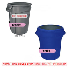 32 Gallon Spandex Trash Can/Waste Container Cover Royal Blue