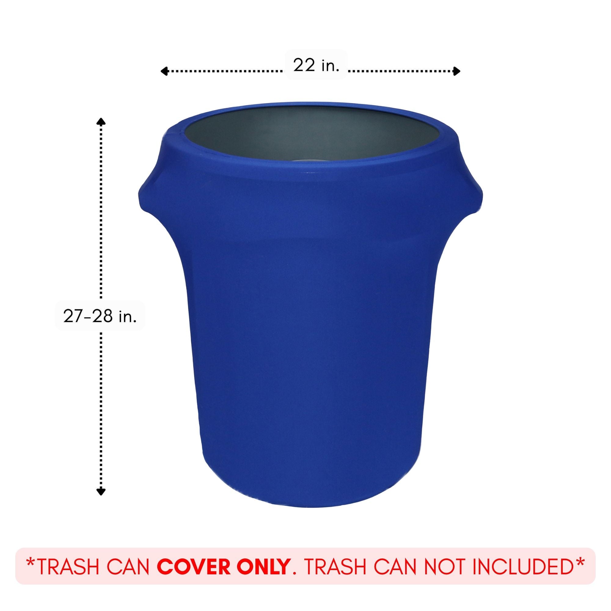 32 Gallon Spandex Trash Can/Waste Container Cover Royal Blue