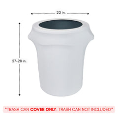 32 Gallon Spandex Trash Can/Waste Container Cover White