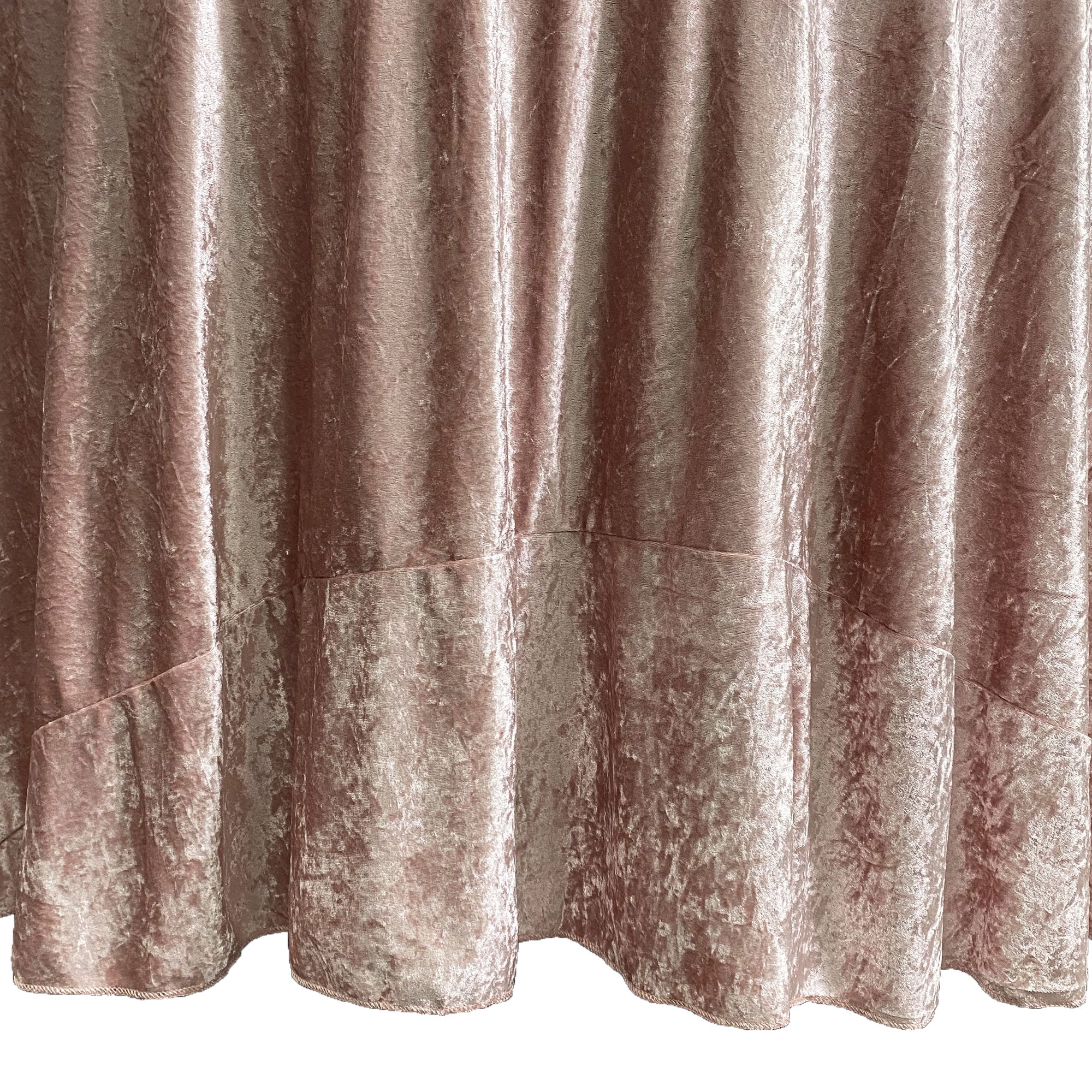 132 Inch Round Crushed Velvet Tablecloth Blush