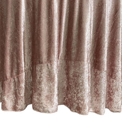 132 Inch Round Crushed Velvet Tablecloth Blush