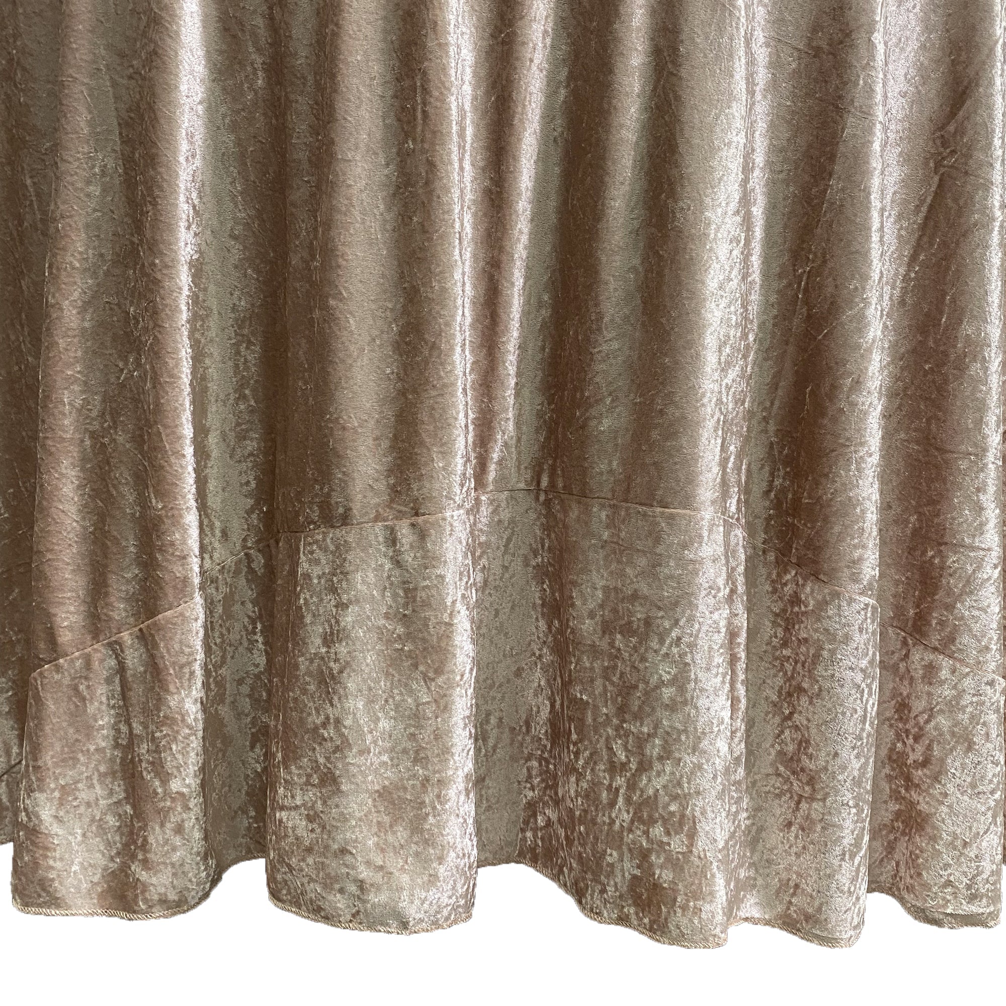 132 Inch Round Crushed Velvet Tablecloth Champagne