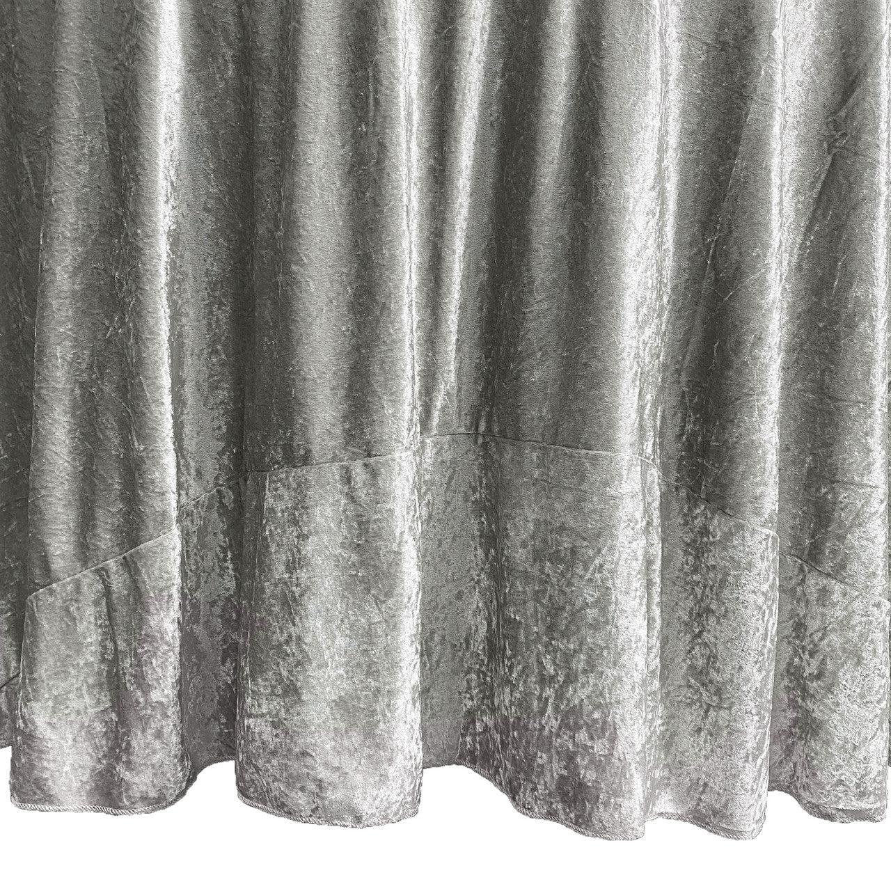 132 Inch Round Crushed Velvet Tablecloth Dark Silver