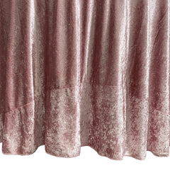132 Inch Round Crushed Velvet Tablecloth Dusty Rose