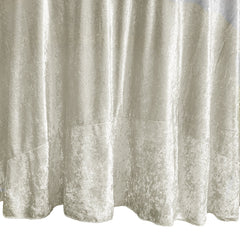 132 Inch Round Crushed Velvet Tablecloth Ivory