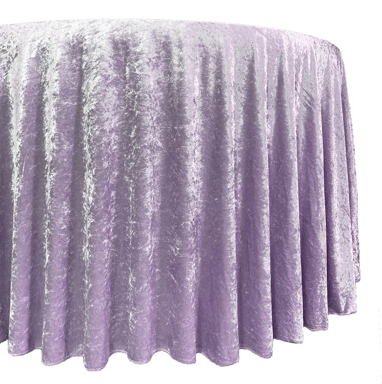 120 Inch Round Crushed Velvet Tablecloth Lavender
