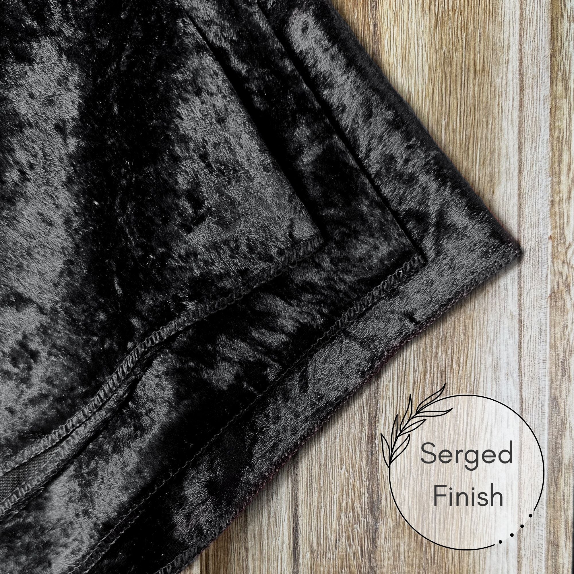 20 Inch Crushed Velvet Cloth Napkins Black (Pack of 10)