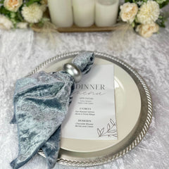 20 Inch Crushed Velvet Cloth Napkins Dusty Blue (Pack of 10)