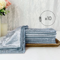 20 Inch Crushed Velvet Cloth Napkins Dusty Blue (Pack of 10)