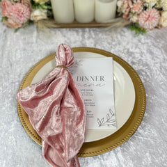20 Inch Crushed Velvet Cloth Napkins Dusty Rose (Pack of 10)