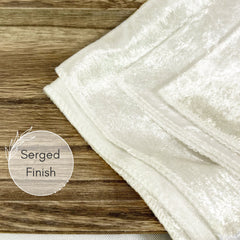 10 Pack 20 Inch Crushed Velvet Cloth Napkins Ivory