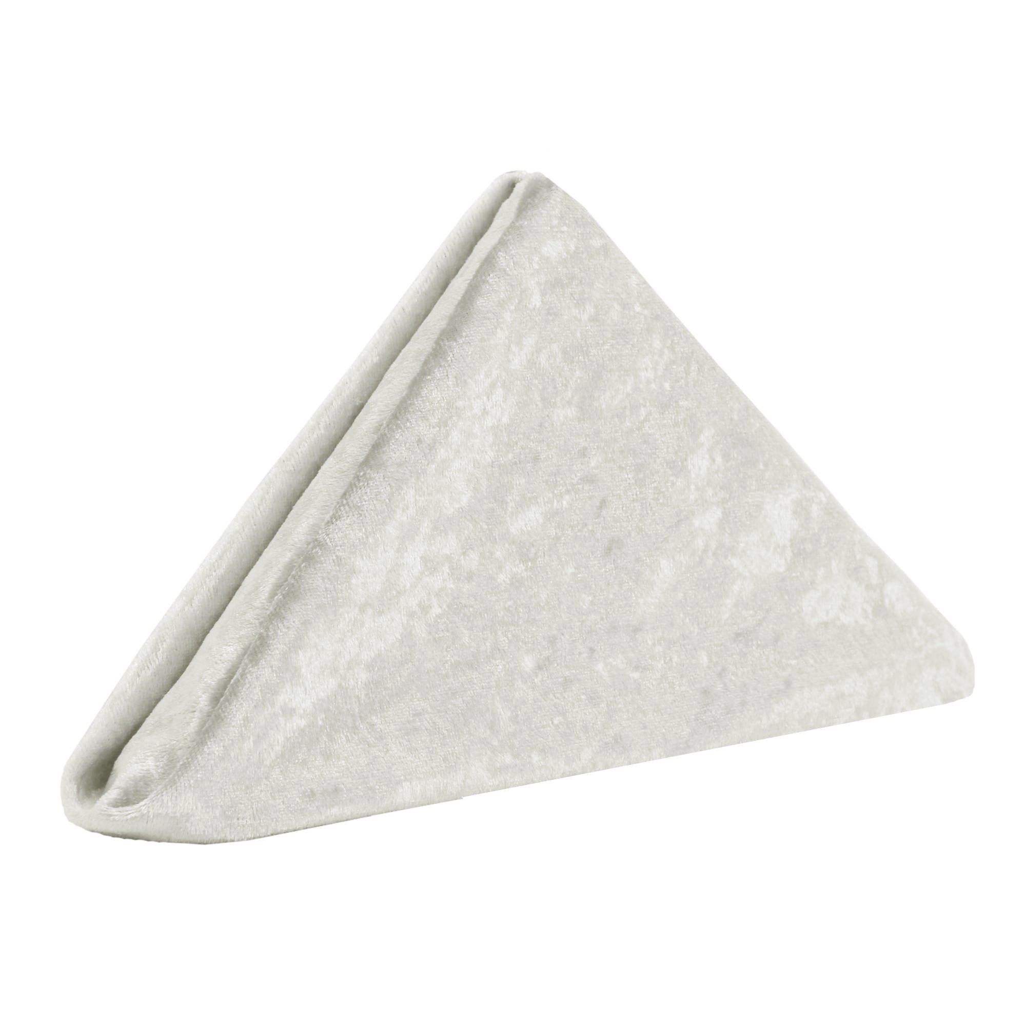 10 Pack 20 Inch Crushed Velvet Cloth Napkins Ivory