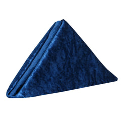 10 Pack 20 Inch Crushed Velvet Cloth Napkins Navy Blue