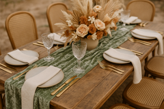 14 x 108 Inch Crushed Velvet Table Runner Sage