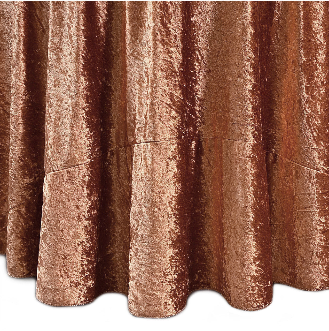 120 Inch Round Crushed Velvet Tablecloth Terracotta