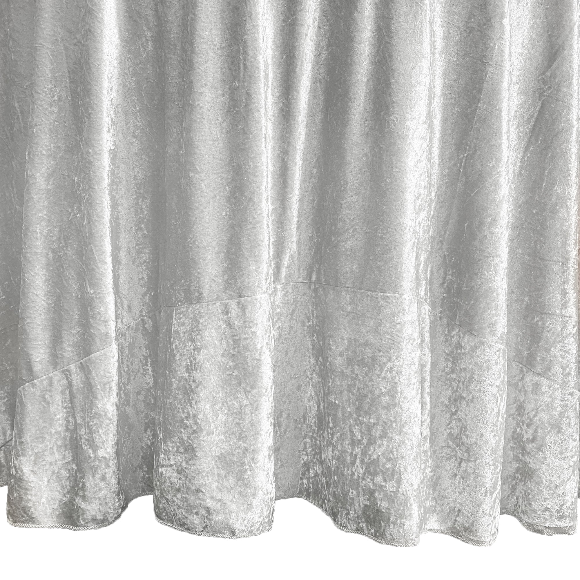 120 Inch Round Crushed Velvet Tablecloth White