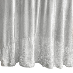 132 Inch Round Crushed Velvet Tablecloth White
