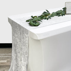 14 x 108 Inch Crushed Velvet Table Runner White