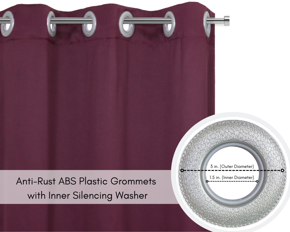 42 X 84 Inch Blackout Polyester Curtains with Grommets Burgundy - 2 Panels