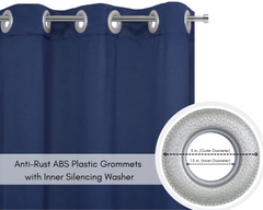 42 X 84 Inch Blackout Polyester Curtains with Grommets Navy Blue - 2 Panels